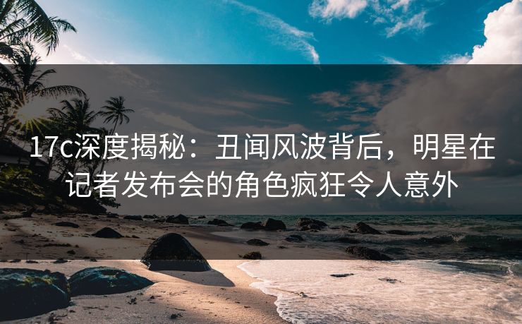 17c深度揭秘：丑闻风波背后，明星在记者发布会的角色疯狂令人意外