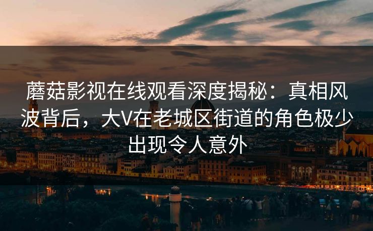 蘑菇影视在线观看深度揭秘：真相风波背后，大V在老城区街道的角色极少出现令人意外